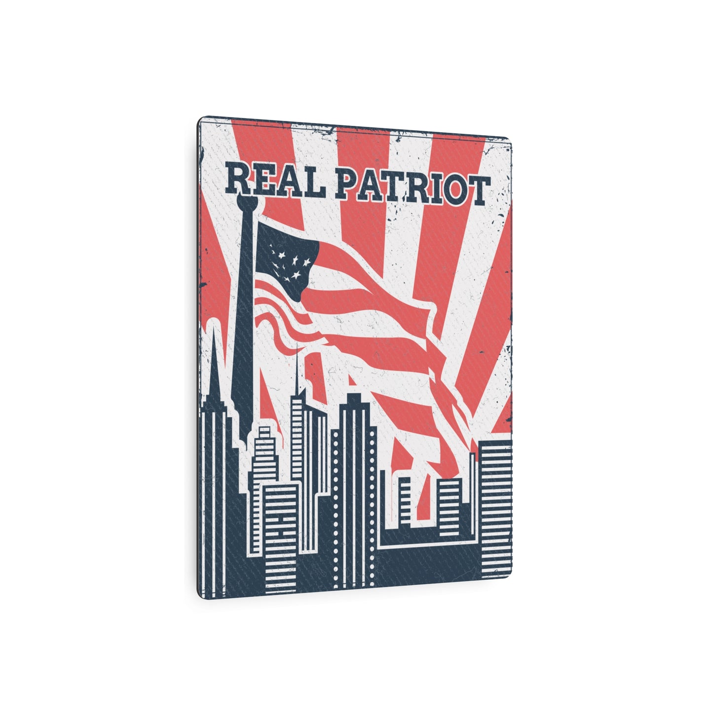 Real Patriot Metal Art Sign, USA Home Decor for Veterans, Gift for Independence Day, Wall Art for Rustic American Decor, Retro Flag Art For Bold Americans