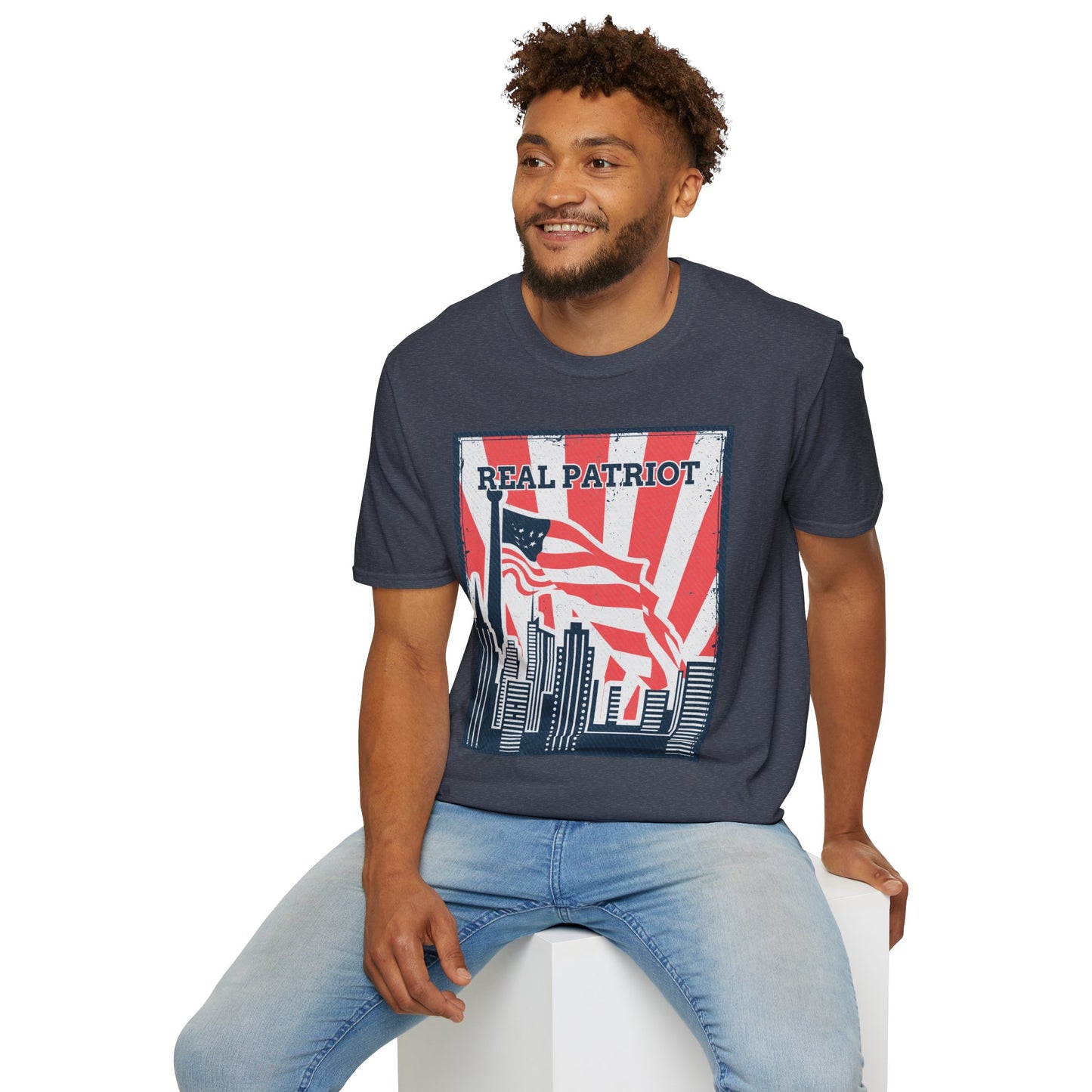 Real Patriot Retro USA Graphic T-Shirt, Vintage Real Patriot Tee, American Apparel, Gift for Veterans And Dads