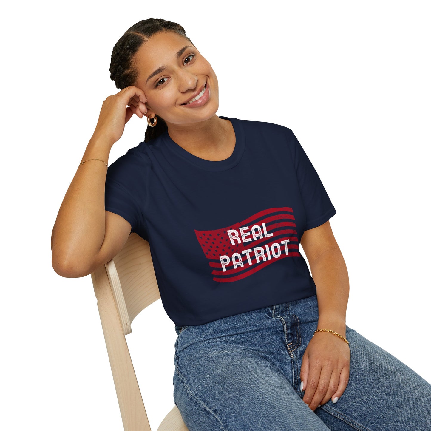Real Patriot Shirt – Vintage American Flag Graphic for Proud Everyday Patriots Unisex T-Shirt, Gift for Veterans, American Pride Apparel