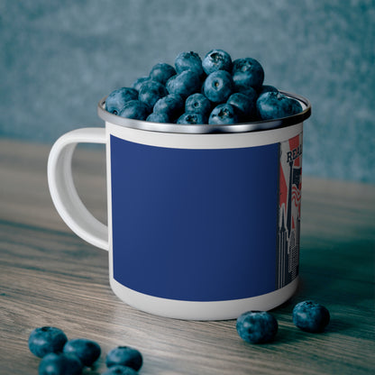 Real Patriot Enamel Camping Mug, Vintage American, Retro USA Style, Outdoor Drinkware, Real Patriot Mug, Memorial Day Cup