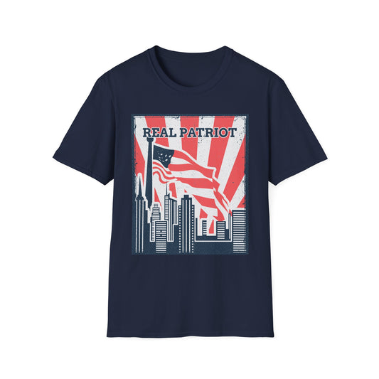 Real Patriot Retro USA Graphic T-Shirt, Vintage Real Patriot Tee, American Apparel, Gift for Veterans And Dads