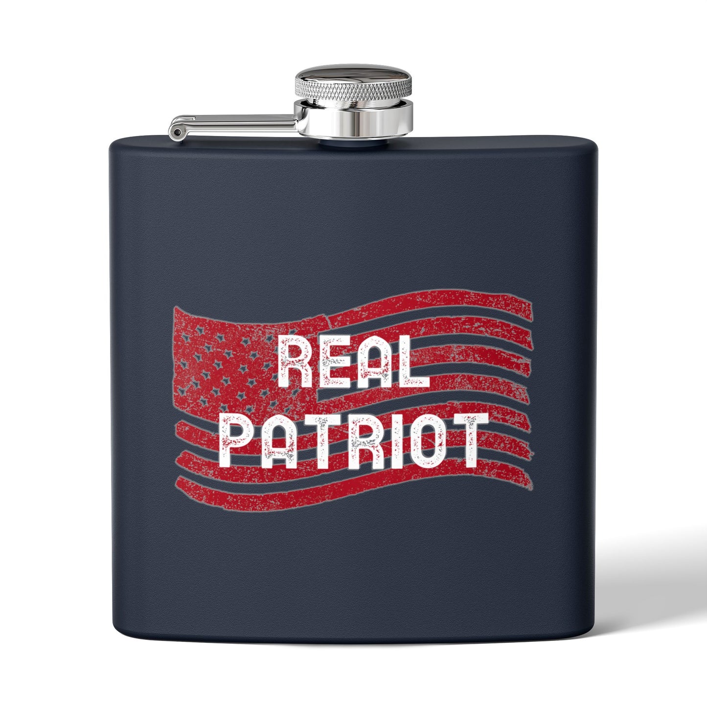 Real Patriot USA Stainless Steel Flask Vintage American Flag Design | Perfect for Gifts, Parties, Independence Day, BBQs, Camping