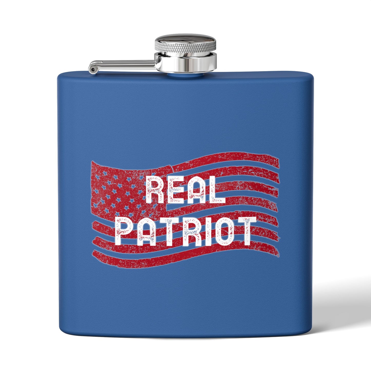 Real Patriot USA Stainless Steel Flask Vintage American Flag Design | Perfect for Gifts, Parties, Independence Day, BBQs, Camping