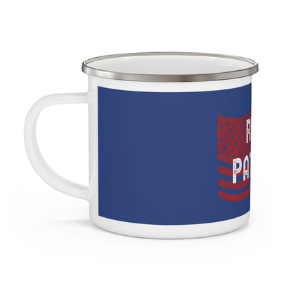 Real Patriot Enamel Mug Outdoor Coffee Cup, For Proud And Patriotic Americans, Campfire Accessory, Dad Gift
